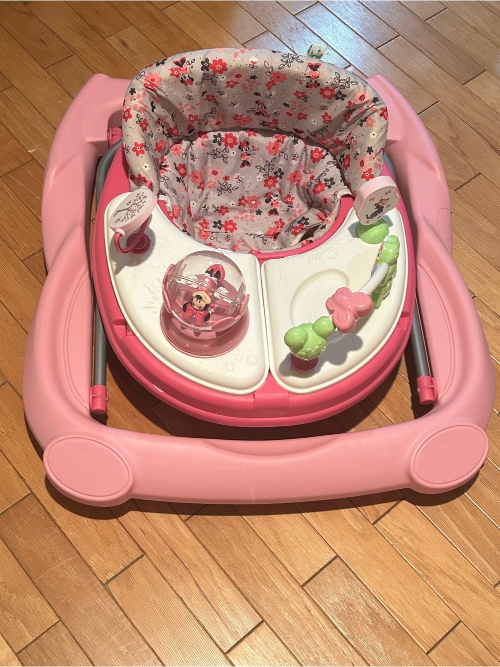 Minnie Mouse Pink Floral Activity Baby Walker with Interactive Tray